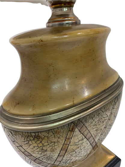 Vintage Retro Table Lamp Accent Works Well Resin Gold Brown 29"