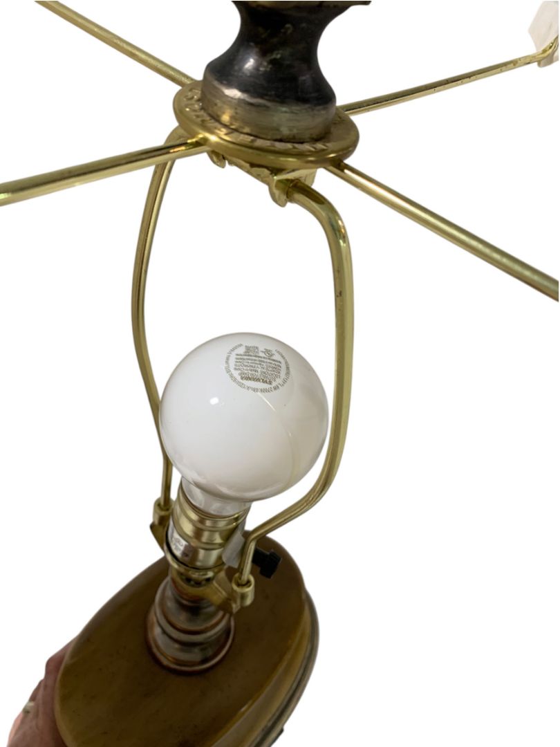 Vintage Retro Table Lamp Accent Works Well Resin Gold Brown 29"