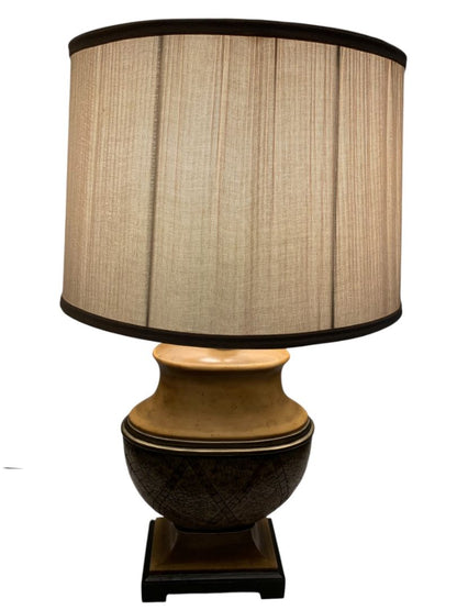 Vintage Retro Table Lamp Accent Works Well Resin Gold Brown 29"