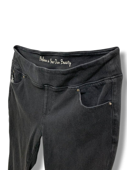 22WP Belle Kim Gravel Petite Womens Plus Size Black Joggers Pull On Pants