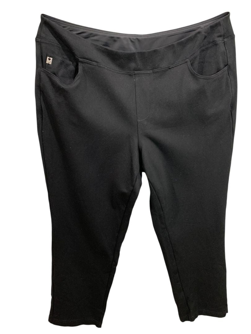 Size 20WP Belle by Kim Gravel Womens Black Pull On Ponte Knit Pants Petite
