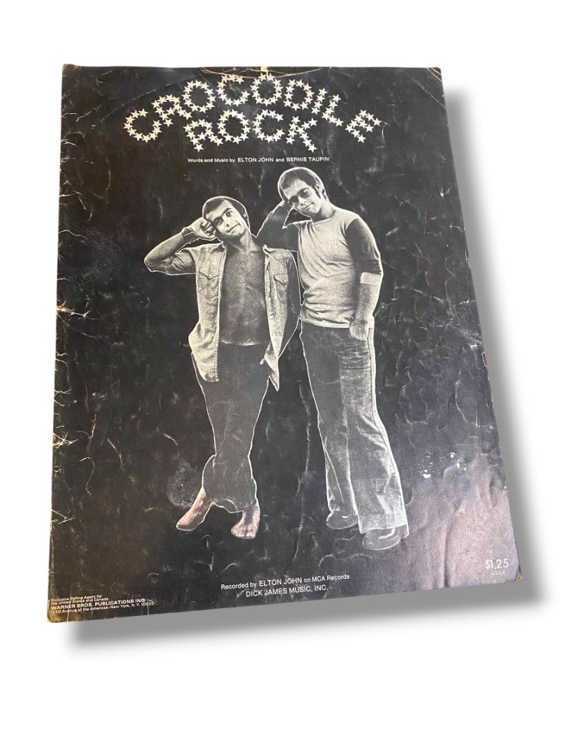 1972 Crocodile Rock Sheet Music Elton John Bernie Taupin Warner Bros