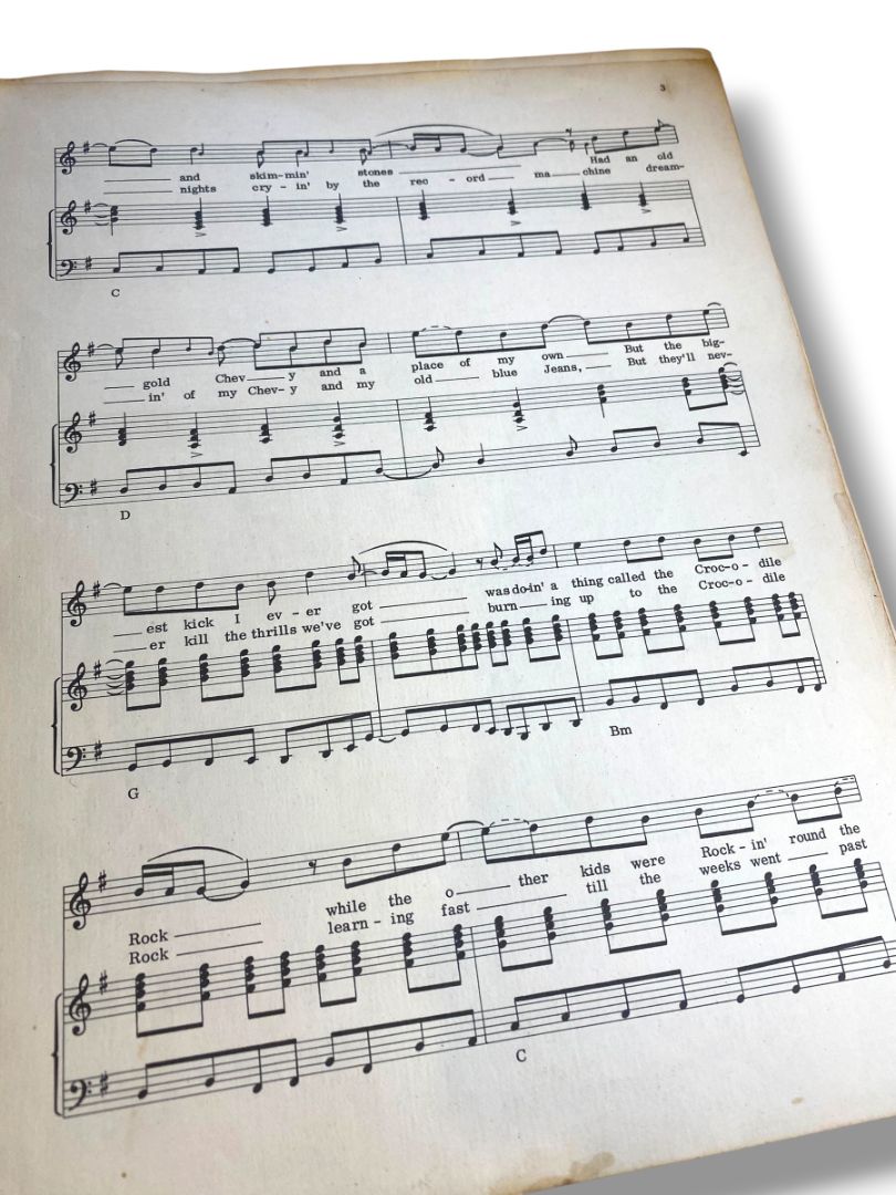 1972 Crocodile Rock Sheet Music Elton John Bernie Taupin Warner Bros