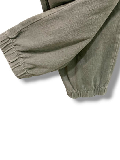 22WP Belle Kim Gravel Petite Womens Plus Size Olive Green Joggers Pull On Pants