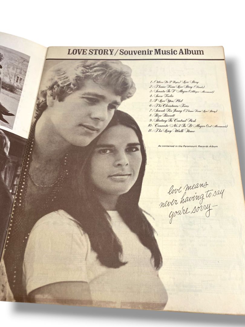 1971 Love Story Sheet Music Souvenir Book Album Paperback