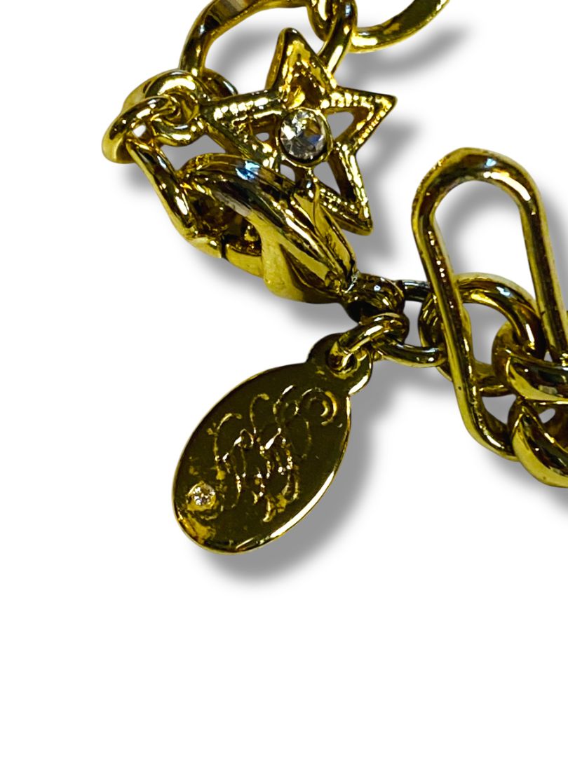 Goldtone Charm Necklace Catholic Religious Medals 32" Lobster Clasp