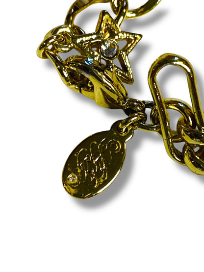 Goldtone Charm Necklace Catholic Religious Medals 32" Lobster Clasp