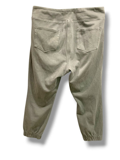 22WP Belle Kim Gravel Petite Womens Plus Size Olive Green Joggers Pull On Pants