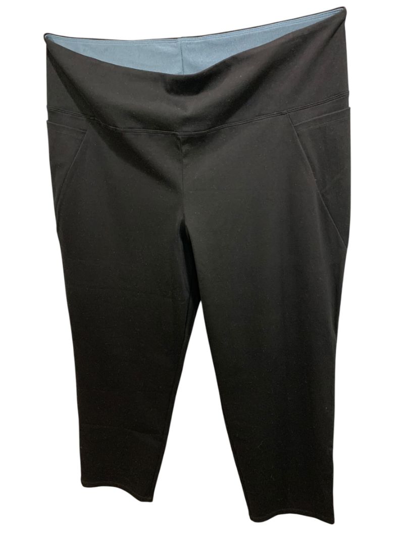 Size 2XP Women with Control Black Pull On Pants Pockets Straight Leg Petite