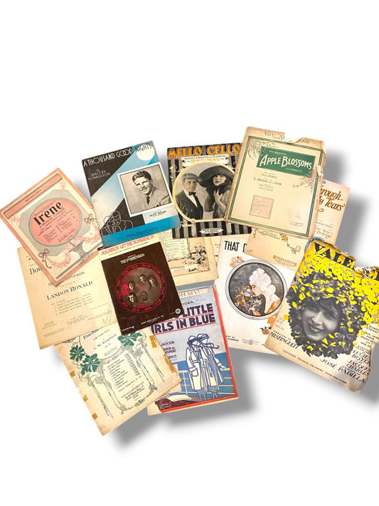 Lot of 13 Vintage and Antique Sheet Music Covers Wall Art Crafting Junk Journals
