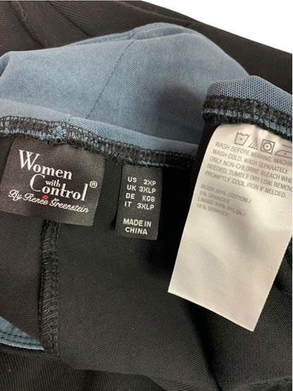 Size 2XP Women with Control Black Pull On Pants Pockets Straight Leg Petite