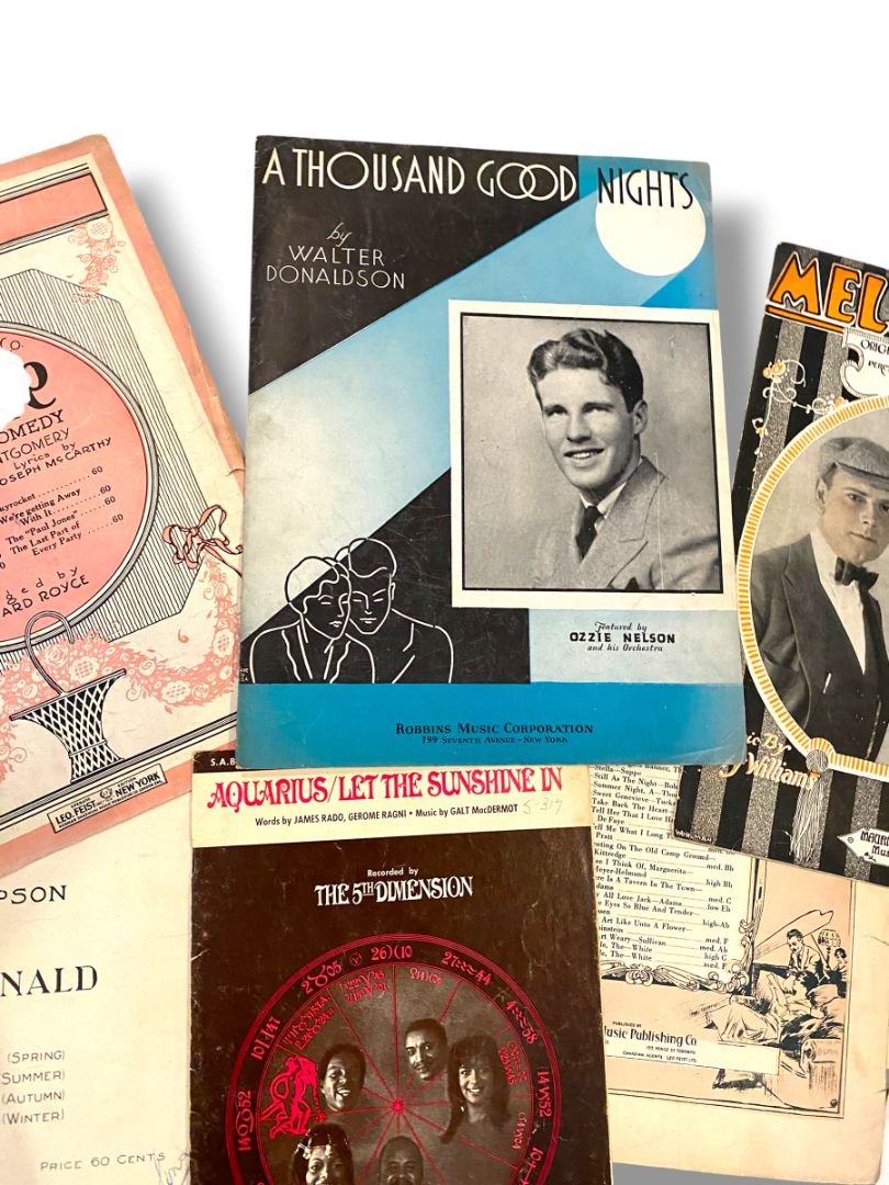 Lot of 13 Vintage and Antique Sheet Music Covers Wall Art Crafting Junk Journals