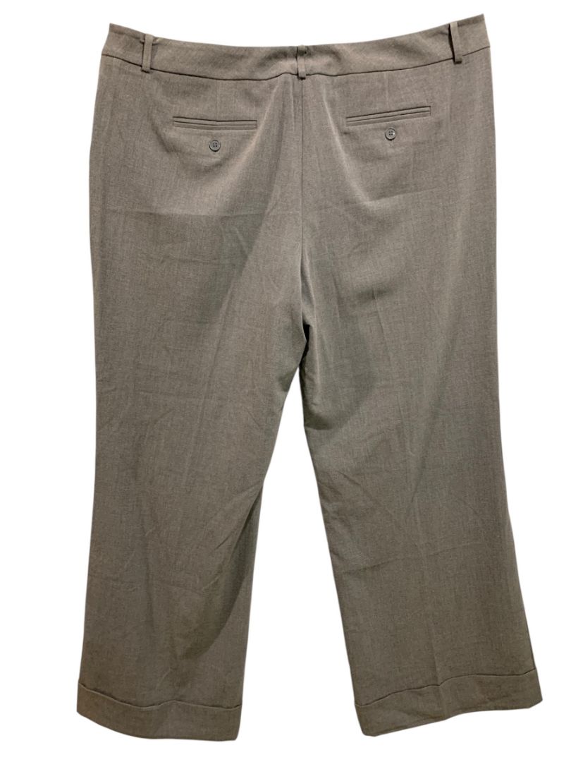 Size 18 New York & Co Womens Gray Dress Pants Cuffed Trousers