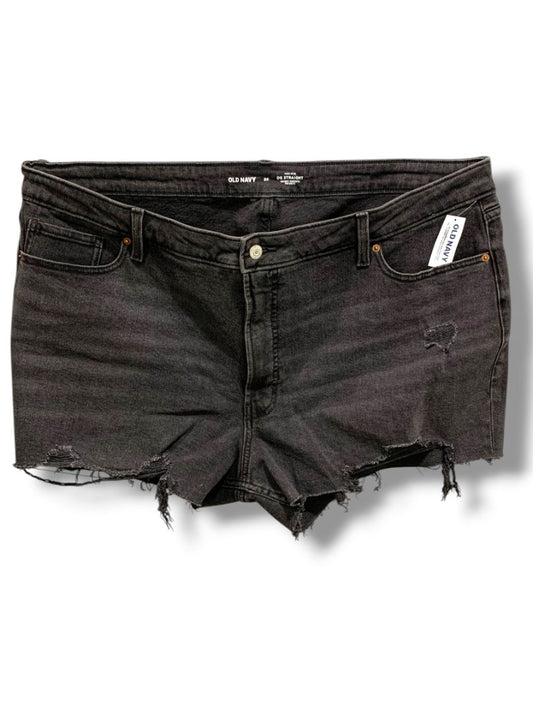 Size 24 Old Navy Plus Size Womens New Black Jean Shorts High-Rise O.G. Straight