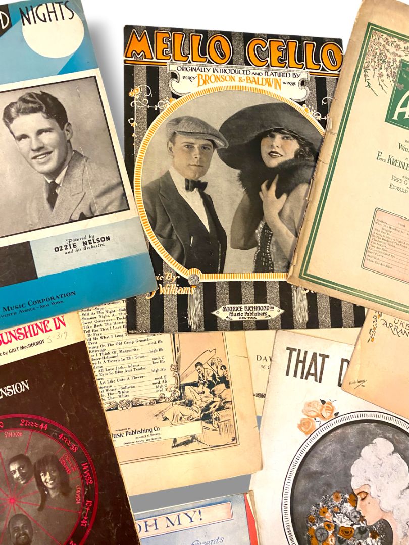 Lot of 13 Vintage and Antique Sheet Music Covers Wall Art Crafting Junk Journals