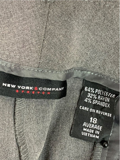 Size 18 New York & Co Womens Gray Dress Pants Cuffed Trousers