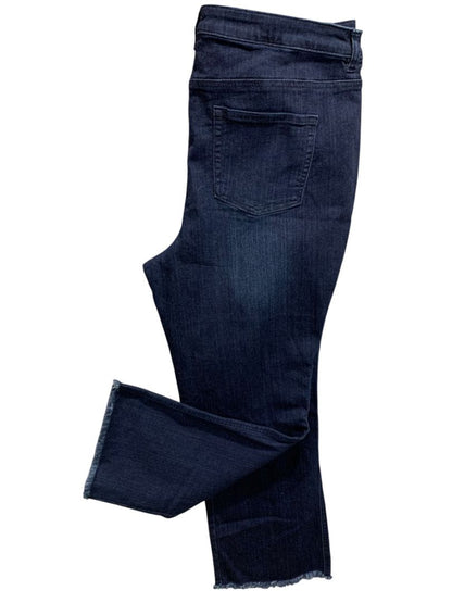 Size 20WP Belle by Kim Gravel Pull On Jeans Stretch Denim Raw Hem Womens Petite
