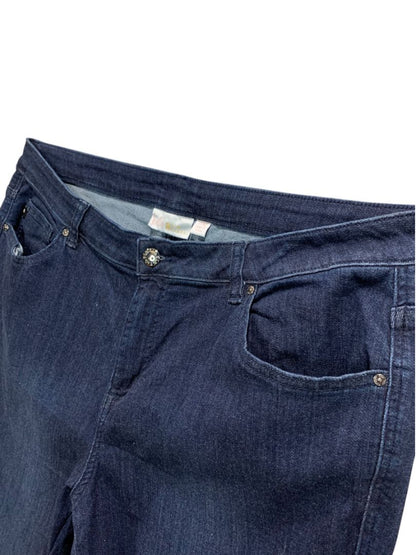 Size 20WP Belle by Kim Gravel Pull On Jeans Stretch Denim Raw Hem Womens Petite