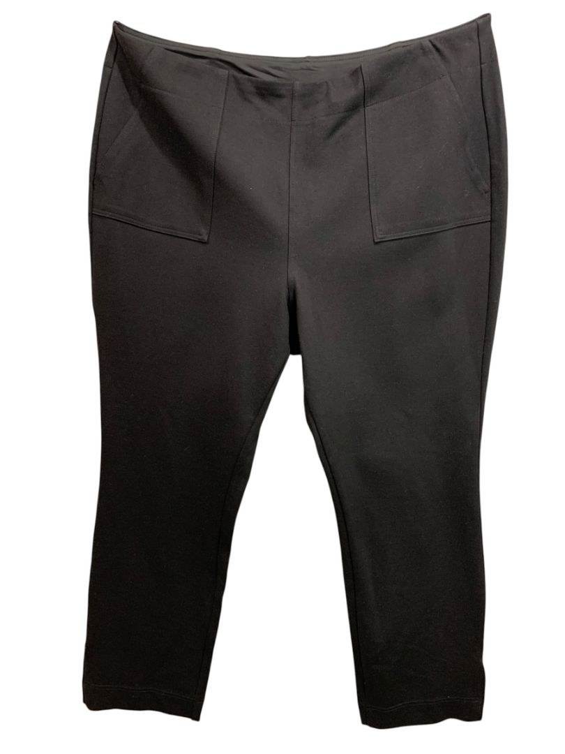 Size 22W Belle by Kim Gravel Womens Black Pants Pull On Stretch Pockets
