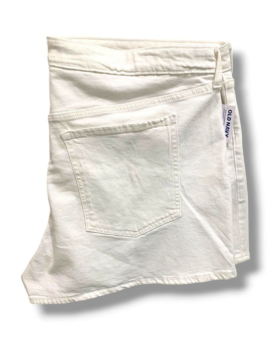 Size 24 Old Navy Plus Size Womens New White Jean Shorts High-Rise O.G. Straight
