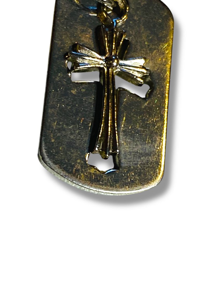 Silvertone Cross Pendant 1.25" 2 Part for Necklace