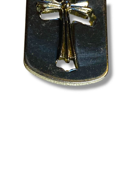 Silvertone Cross Pendant 1.25" 2 Part for Necklace