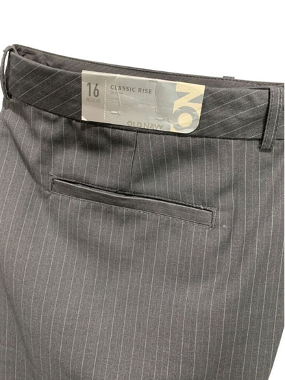 Size 16 Old Navy Womens Gray Pinstripe New Dress Pants Trousers Classic Rise