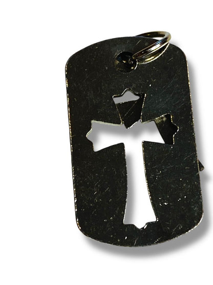 Silvertone Cross Pendant 1.25" 2 Part for Necklace