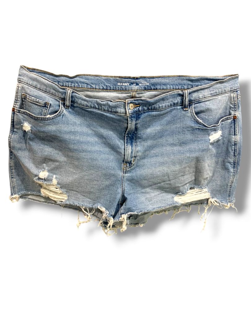 Size 24 Old Navy Plus Size Womens Distressed Jean Shorts Mid-Rise Boyfriend