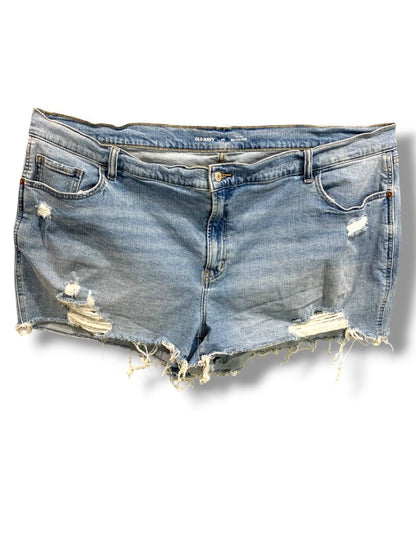 Size 24 Old Navy Plus Size Womens Distressed Jean Shorts Mid-Rise Boyfriend