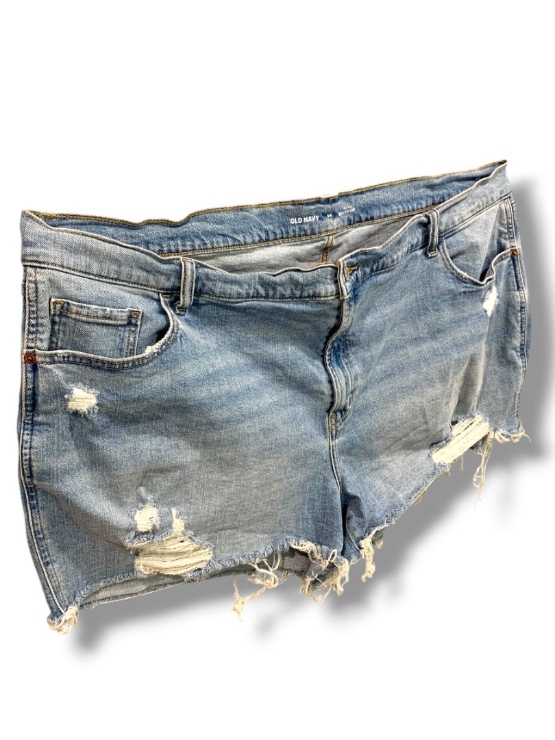 Size 24 Old Navy Plus Size Womens Distressed Jean Shorts Mid-Rise Boyfriend