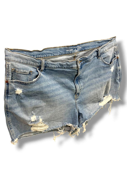 Size 24 Old Navy Plus Size Womens Distressed Jean Shorts Mid-Rise Boyfriend