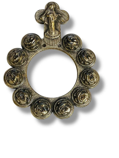 Ava Maria Vintage Pendant Silvertone Cross Catholic Religious 1.6"