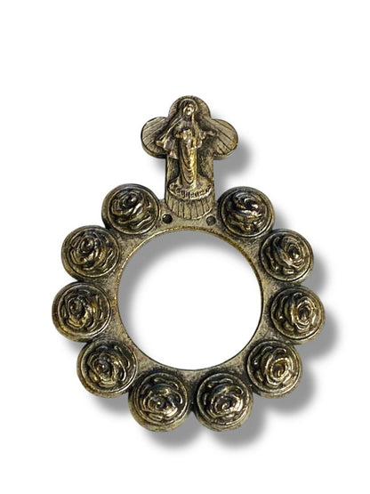 Ava Maria Vintage Pendant Silvertone Cross Catholic Religious 1.6"