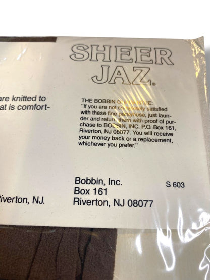 Vintage Sheer Jaz Pantyhose New Super Sheer Sandalfoot One Size Coffee Brown 2-603