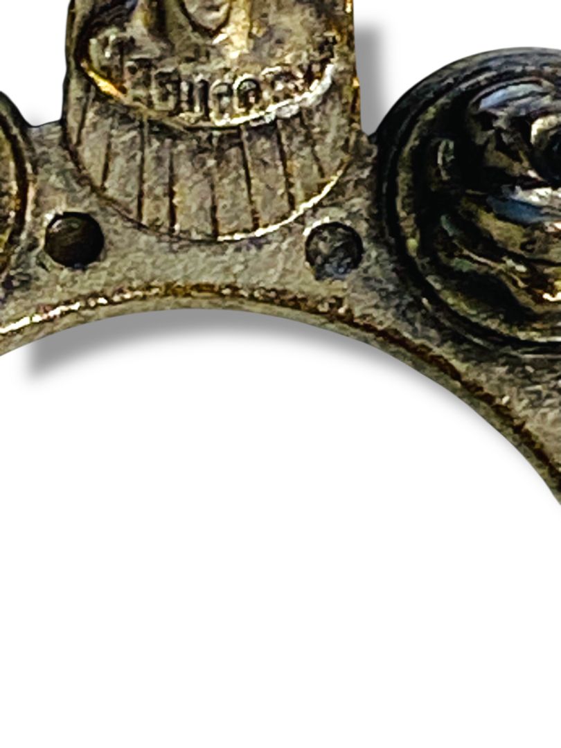 Ava Maria Vintage Pendant Silvertone Cross Catholic Religious 1.6"