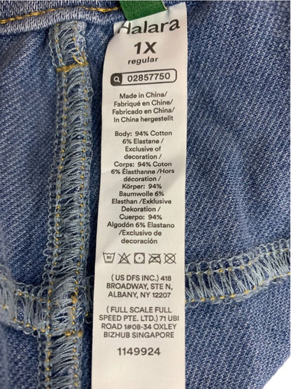 Size 1X Halara Womens Cuffed Jean Shorts Denim Soft 3" Inseam