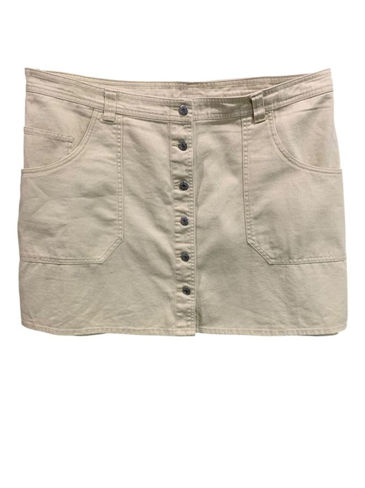 Size 22 Old Navy Tan Denim Jean Mini Skirt Button Up Pockets