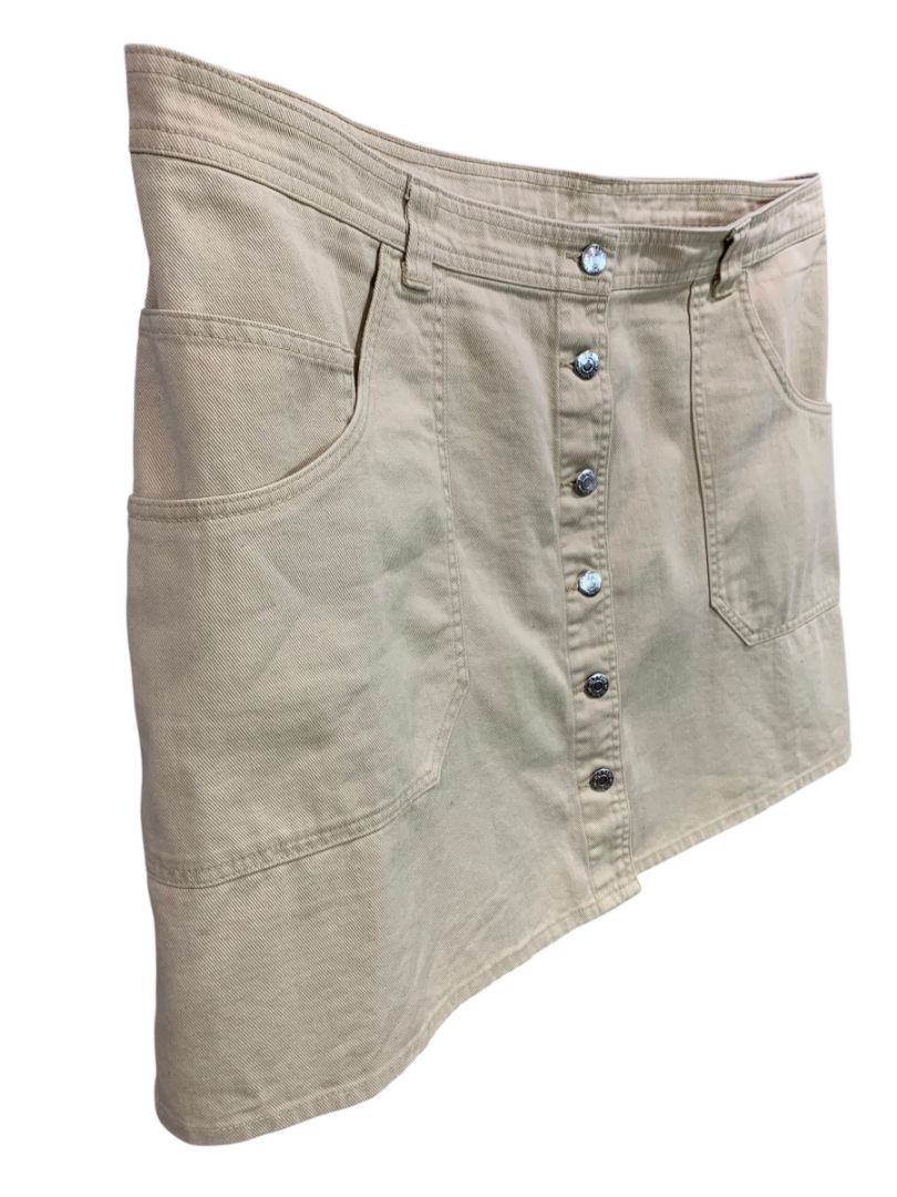 Size 22 Old Navy Tan Denim Jean Mini Skirt Button Up Pockets