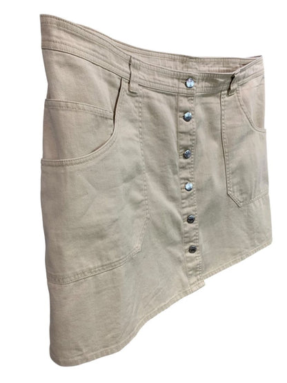 Size 22 Old Navy Tan Denim Jean Mini Skirt Button Up Pockets
