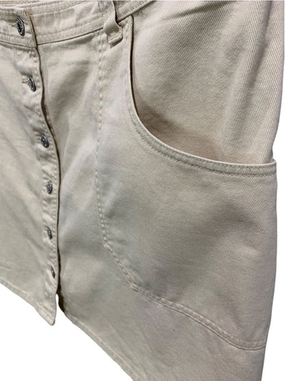 Size 22 Old Navy Tan Denim Jean Mini Skirt Button Up Pockets