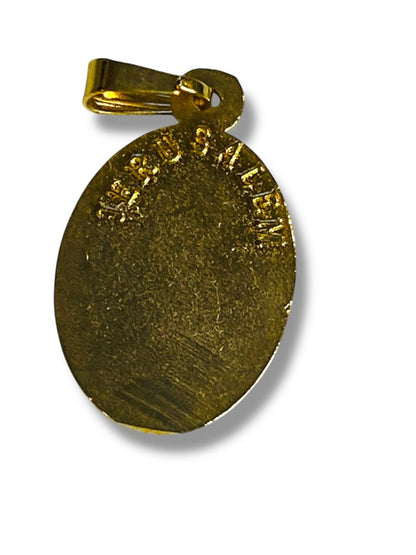 Jerusalem Pendant Mother of Perpetual Help Goldtone 1"