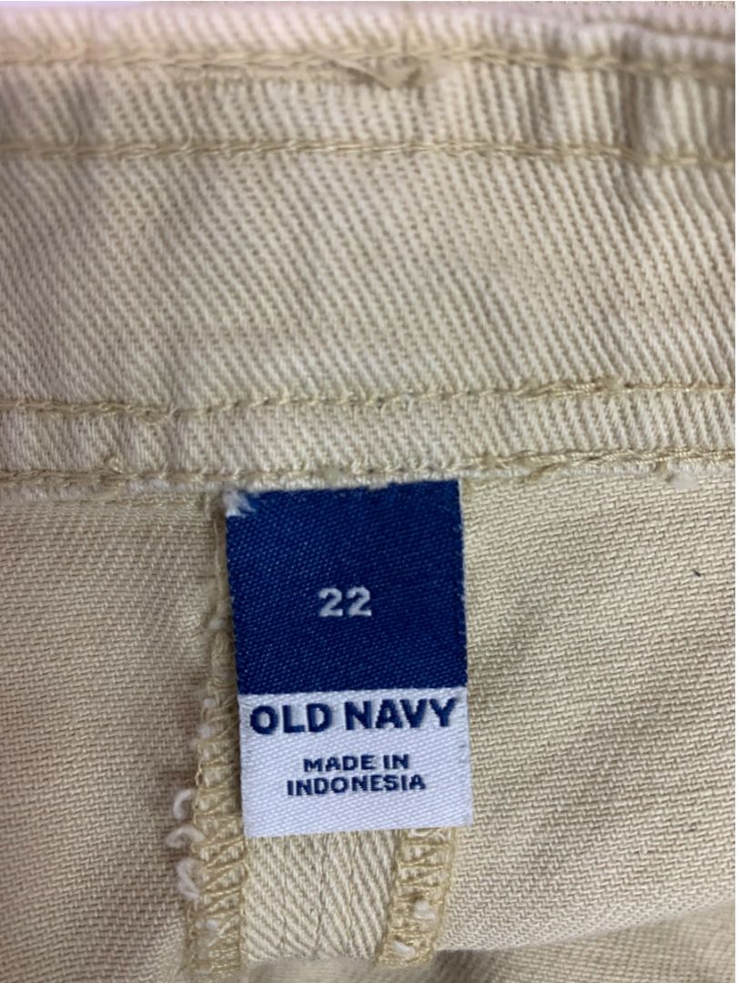 Size 22 Old Navy Tan Denim Jean Mini Skirt Button Up Pockets