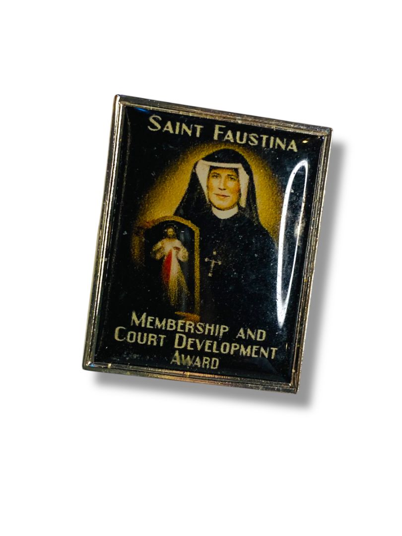 Saint Faustina Lapel Pin Membership and Court Development Award 1.25"