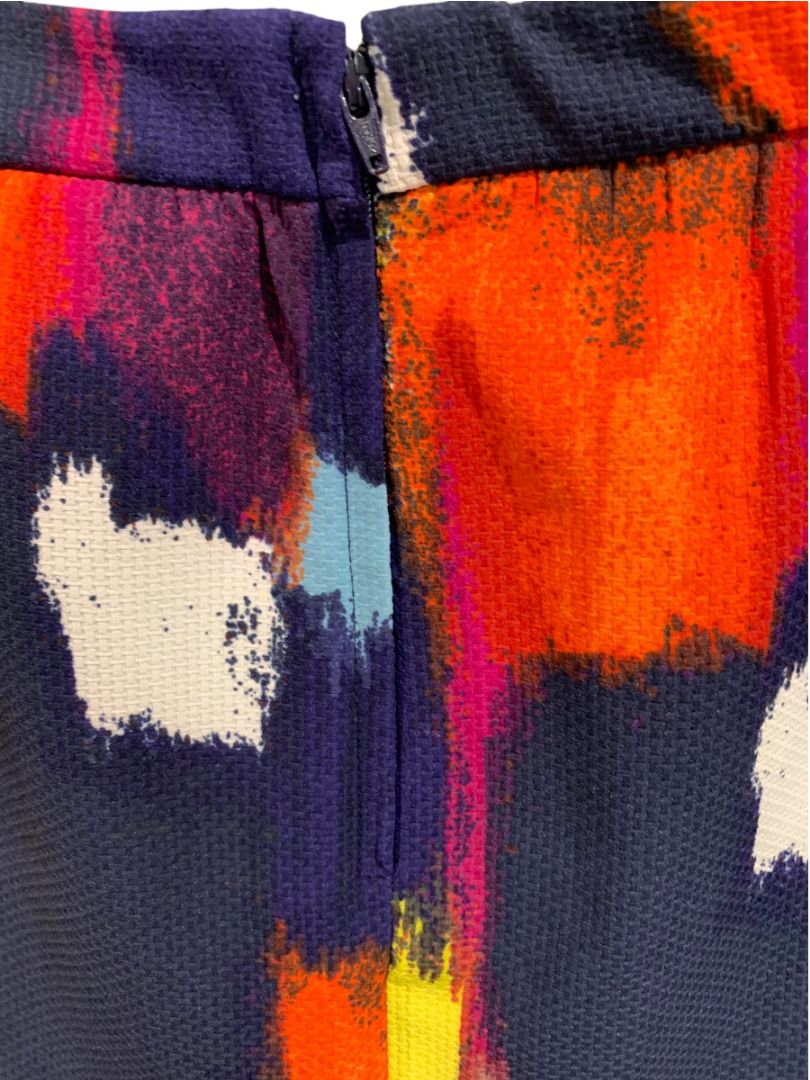 Size 22W Ava & Viv Flare Skirt Back Zip Multicolor Funky Abstract