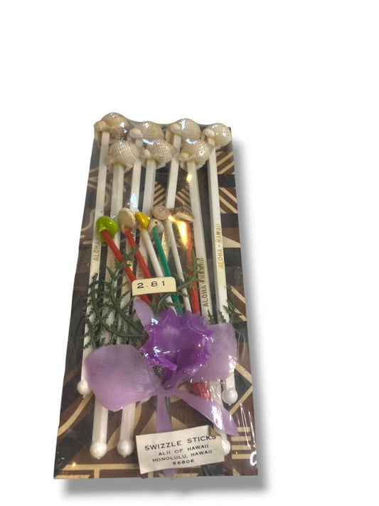 Vintage New Souvenir Swizzle Sticks Hawaii Aloha Tiki Bar Decor