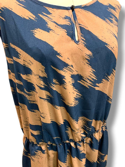 28 (5X) BloomChic Plus Size New Dress Abstract Print Brown Black Sleeveless