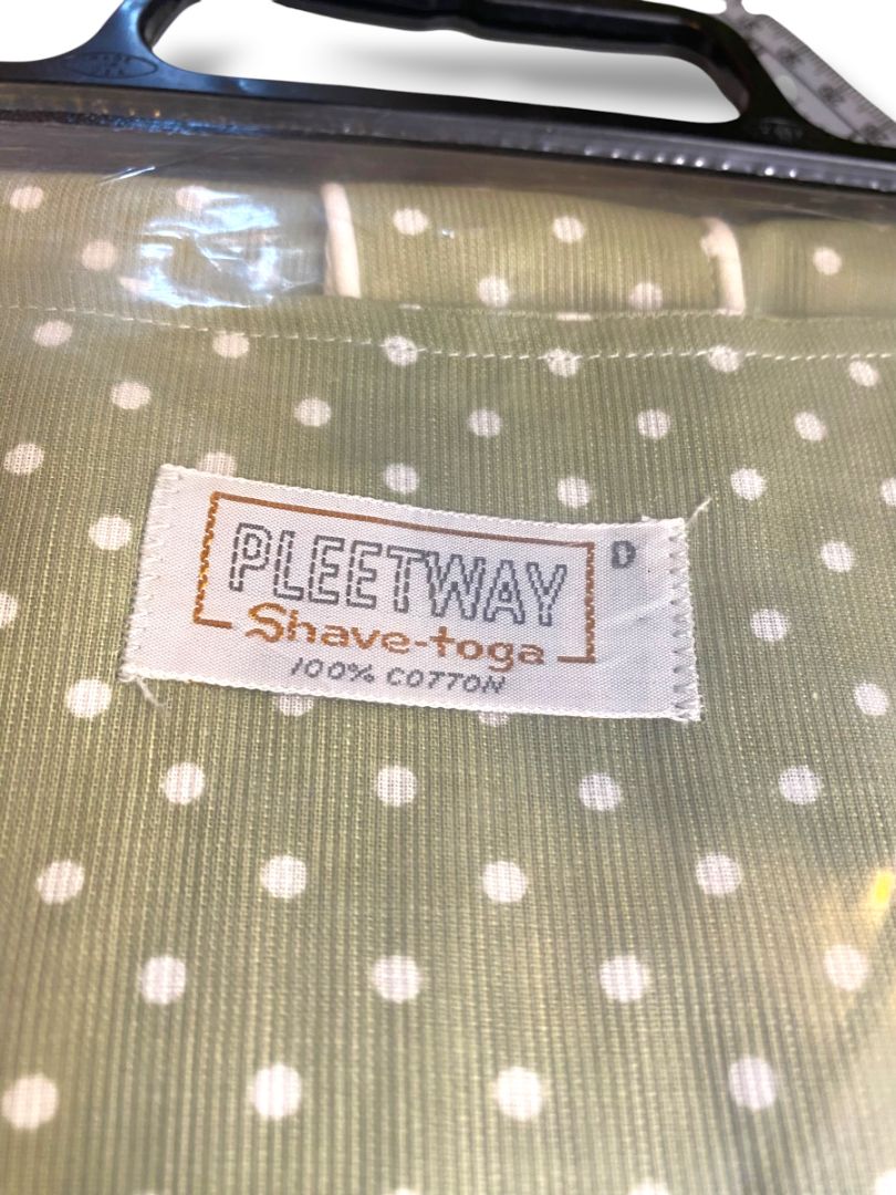Vintage Pleetway New Mens One Size Shaving Toga Robe Pockets Green Polka Dot