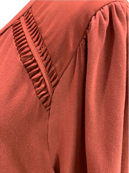 Size 3X Daniel Rainn Womens Burgundy Knit Mixed Fabric Shirt