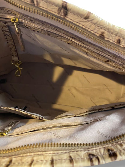 Brahmin Brown Taupe Medium Handbag Vintage Tote Croc Embossed